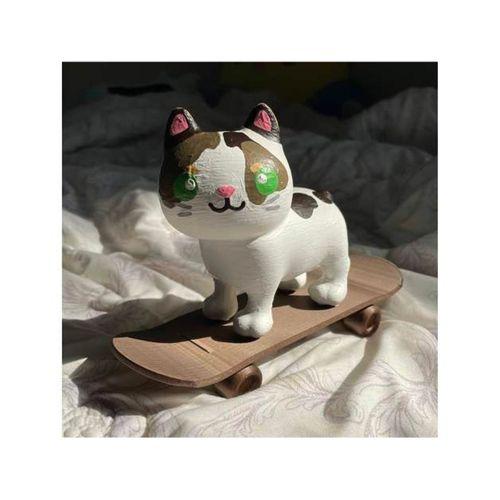 Kaykay Üstünde Kedi (Bu ürün Sadece Plastik parçadır - Almadan Önce Soru Sorabilirsiniz)