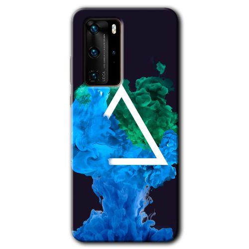 MRCİLETİSİM Huawei P40 Pro Kılıf HD Desen Baskılı Arka Kapak + Temperli Cam - İnk Clot