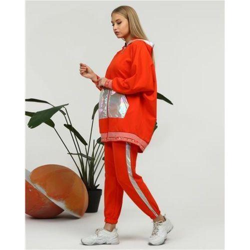 Nursima Triko Detaylı Fermuarlı Spor İkili Takım - 70078.036 - Oranj