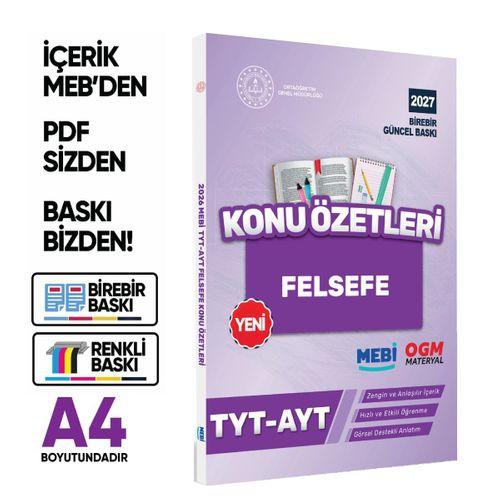 2027 YKS-TYT MEBİ-OGM Felsefe Pratik Konu Özet Kitabı RENKLİ A4 Boyut Görsel Destekli BASKI ÜCRETİ