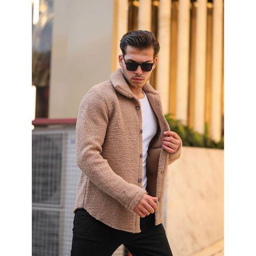 Tek Cepli Peluş Ceket- Bej