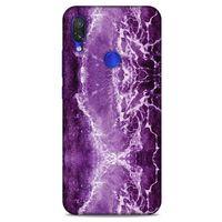 Mermer Desenli (18) Tema Telefon Kılıfları Mor Xiaomi Redmi Note 7 Kılıf