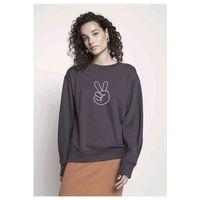 Peace Baskılı Füme Antrasit Kadın Sweatshirt