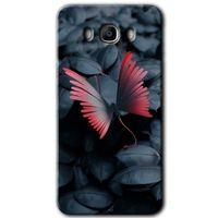 MRCİLETİSİM MRCİLETİSİM Samsung Galaxy J7 2016 Kılıf HD Desen Baskılı Arka Kapak + Temperli Cam - Dark Butterfly