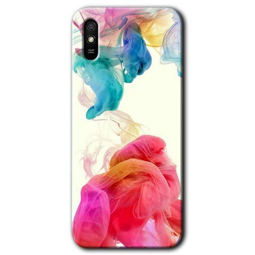 Xiaomi Redmi 9A Kılıf HD Desen Baskılı Arka Kapak+Temperli Cam - Gökkuşağı Color