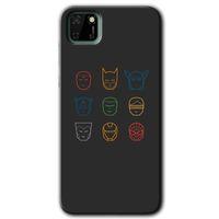 MRCİLETİSİM Huawei Y5P Kılıf HD Desen Baskılı Arka Kapak + Temperli Cam - Avengers Minimalism
