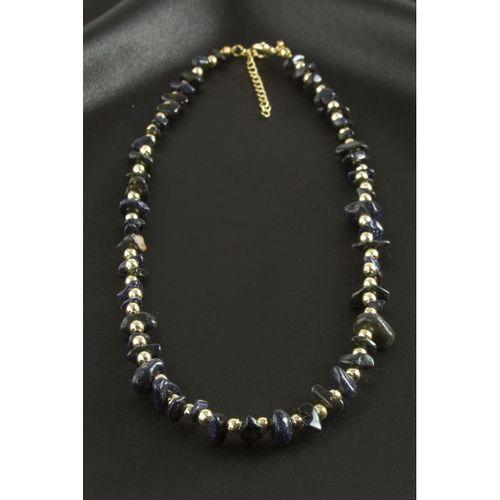 Lacivert Yıldız Kırık Doğaltaş Kolye