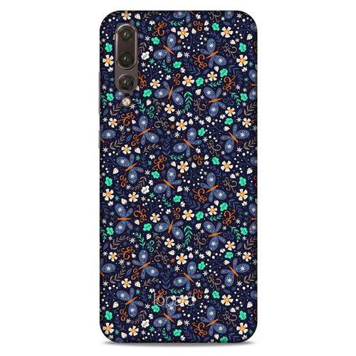 Huawei P20 Pro Kılıf Kelebek Etkisi (8) Baskılı Kılıf Turkuaz Beyaz