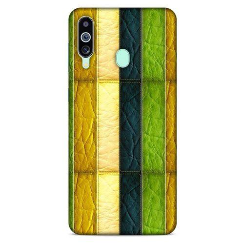 Samsung Galaxy M40 Kılıf Patchwork (37) Silicone Cover Sarı Lacivert
