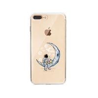 iPhone 8 Plus Astronot Tasarımlı Premium Şeffaf Silikon Kılıf