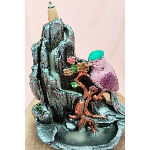 Buyuk Boy Kuş Figürlü Biblo Model Geri Akış Şelale Tütsülük 5 Adet Koni Hediye