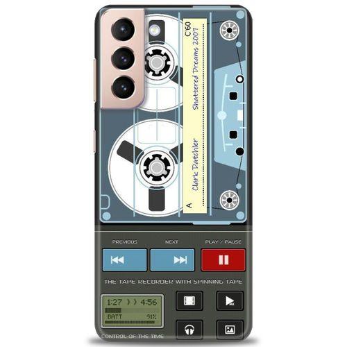 Samsung Galaxy S21 Kılıf HD Baskılı Kılıf - Nostaljik Kaset + Tam Ekran Koruyucu
