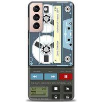 Samsung Galaxy S21 Kılıf HD Baskılı Kılıf - Nostaljik Kaset + Tam Ekran Koruyucu