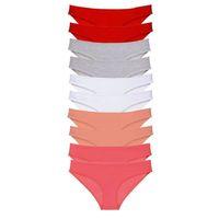 10 Adet Süper Eko Set Likralı Kadın Slip Külot Kırmızı Gri Beyaz Pudra Fuşya