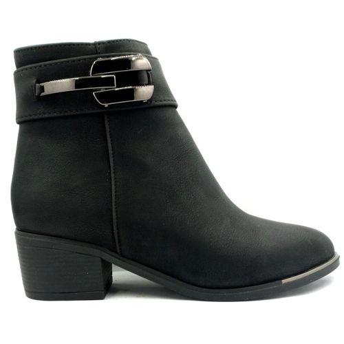 PUNTO 425077 Siyah 5 Cm Fermuarlı Kadın Bot