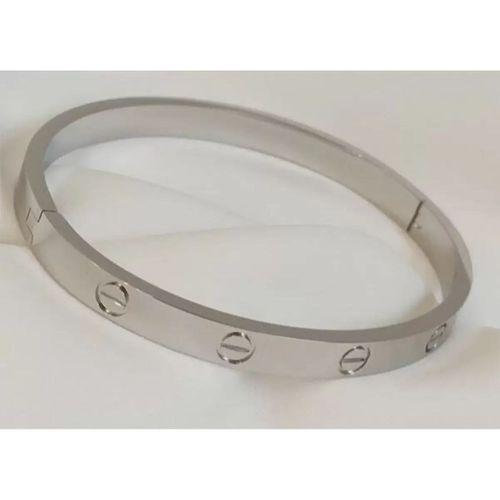 2'Lİ Set - Zirkon Taşlı Kelebek Bayan Çelik Kolye, Kartier Alaşım Bileklik Gümüş Renk SNJ-SET1007