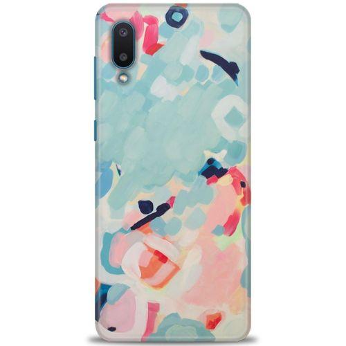 Samsung Galaxy A02 Kılıf HD Baskılı Kılıf - Mavi + Tam Ekran Koruyucu