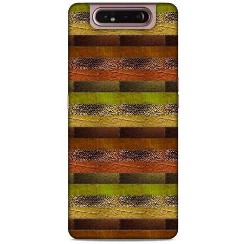 Samsung Galaxy A80 Kılıf Patchwork (48) Bumper Kılıf Kahve Yeşil