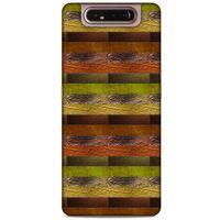 Samsung Galaxy A80 Kılıf Patchwork (48) Bumper Kılıf Kahve Yeşil