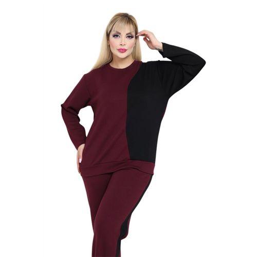 Melsay Butik Bordo Siyah Renk Bloklu Modal Kadın Eşofman Takımı