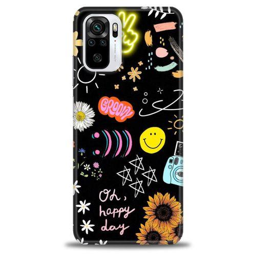 Xiaomi Poco M5s Kılıf HD Baskılı Kılıf - Happy Day + Tam Ekran Koruyucu