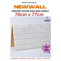 Dekoratif Kendinden Yapışkanlı 3D Tuğla Sünger Duvar Paneli Kağıdı Beyaz 77*70 CM 0,53M2 1 Adet