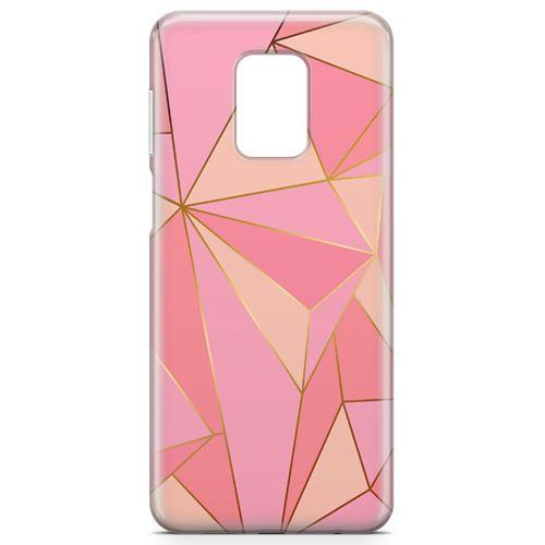 Xiaomi Redmi Note 9 Pro Kılıf Elmas Pembe Arka Kapak Koruma Desenli Full Koruyucu