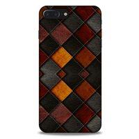 Apple Iphone 7 Plus Kılıf Patchwork (1) Kılıfı Kahverengi Bordo
