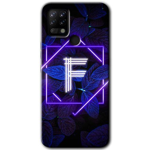 Potkal Hediye Fabrikası Tecno Pova Kılıf HD Desen Baskılı Arka Kapak - Dark Neon Yaprak F Harfi