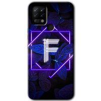 Potkal Hediye Fabrikası Tecno Pova Kılıf HD Desen Baskılı Arka Kapak - Dark Neon Yaprak F Harfi