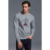 Nasa Uzay Baskılı Gri Erkek Sweatshirt