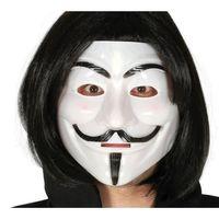 Siyah Renk Takma Kısa Saç ve V For Vendetta Maskesi Anonymous Maskesi (3748)
