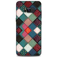 Samsung Galaxy S8 Plus Kılıf Patchwork (18) Telefon Kılıfları Pembe Yeşil