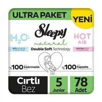 Sleepy Natural Double Soft Bebek Bezi Ultra Paket 5 Beden 78 Adet