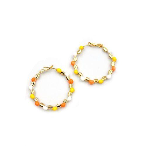 Mineli Halka Küpe - ÇOK RENKLİ