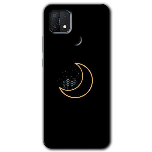 BeRa Aksesuar Oppo A15s Kılıf Baskılı Kapak - İyi Geceler +Tam Kaplayan Mat Seramik