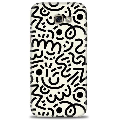 Samsung Galaxy A7 2017 / A720 Kılıf HD Baskılı Kılıf - Siyah Beyaz + Tam Ekran Koruyucu