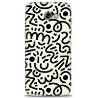 Samsung Galaxy A7 2017 / A720 Kılıf HD Baskılı Kılıf - Siyah Beyaz + Tam Ekran Koruyucu