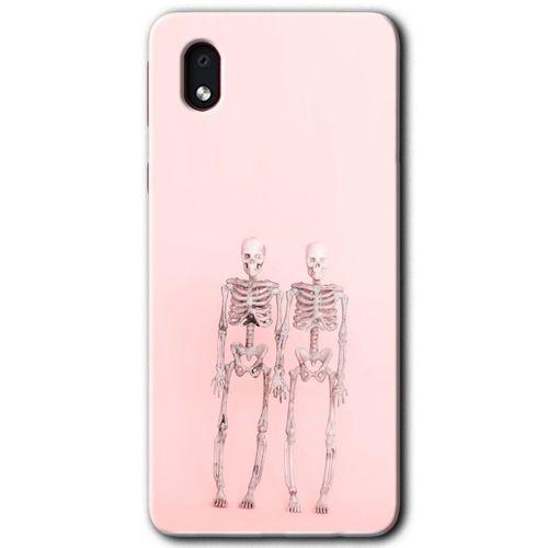 Samsung Galaxy A01 Core Kılıf Baskılı Kapak - Yaşayan Çift + 5D Tam Kaplayan Cam