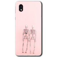 Samsung Galaxy A01 Core Kılıf Baskılı Kapak - Yaşayan Çift + 5D Tam Kaplayan Cam