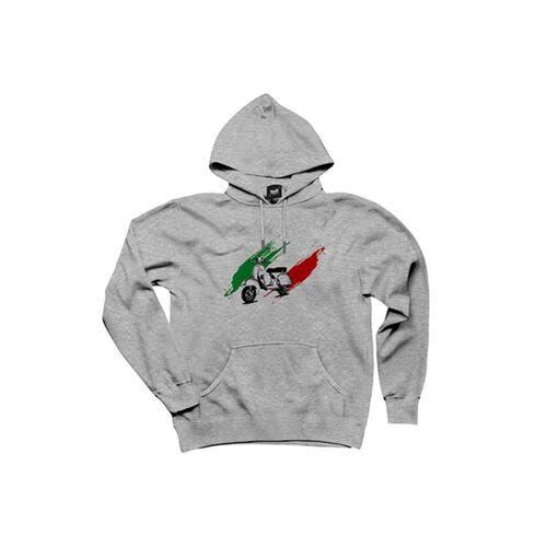 Vespa in Italy Gri Kapşonlu Sweatshirt Hoodie