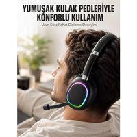 Bluetooth 5.0 Rgb Işıklı Mikrofonlu Kablosuz Kulak Üstü Kulaklık