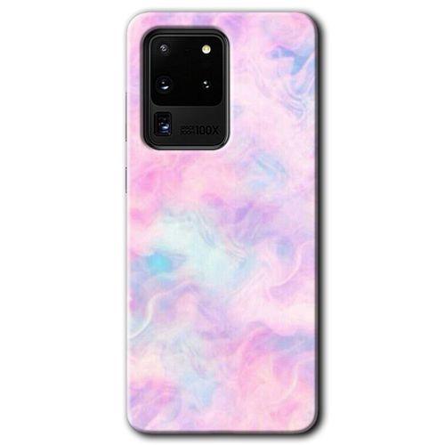 Galaxy S20 Ultra Kılıf HD Desen Baskılı Arka Kapak - Pembe-Duman