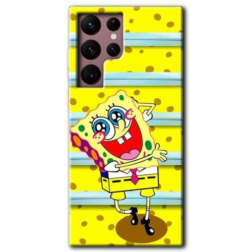 Potkal Hediye Fabrikası Samsung Galaxy S22 Ultra Kılıf HD Desen Baskılı Arka Kapak - Aşık Sünger Bob
