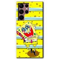Potkal Hediye Fabrikası Samsung Galaxy S22 Ultra Kılıf HD Desen Baskılı Arka Kapak - Aşık Sünger Bob