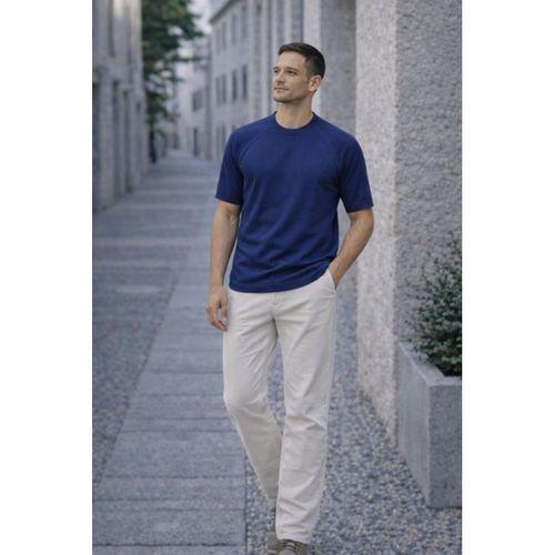 Beckett Reglan Kol İnce Triko Kısa Kollu Erkek T-Shirt - Lacivert