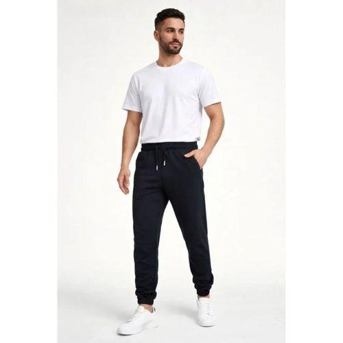 Erkek Jogger Eşofman Altı Rahat Kalıp, Cepli, Lastikli Paça, Günlük Spor Pantolon - Siyah