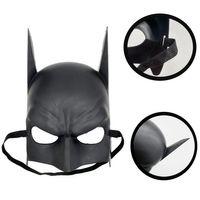 Siyah Renk Çocuk Boy Arkadan Lastikli Batman Maskesi A Kalite  20x14 Cm - Lisinya