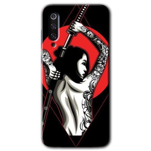 Xiaomi Mi 9 SE Kılıf HD Desen Baskılı Arka Kapak - Samurai Girl + Kırılmaz Cam