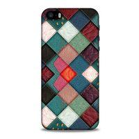 Apple Iphone 5 Kılıf Patchwork (18) Telefon Kılıfları Pembe Yeşil